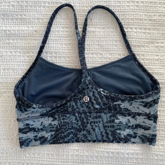 Lululemon Flow Y Bra Long Line Nulu Light Support, B/C Cup Indigo Lace Starlight - Picture 5 of 6